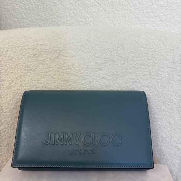 Jimmy Choo Black JC avenue Leather Crossbody bag blue - Picture 4 of 9
